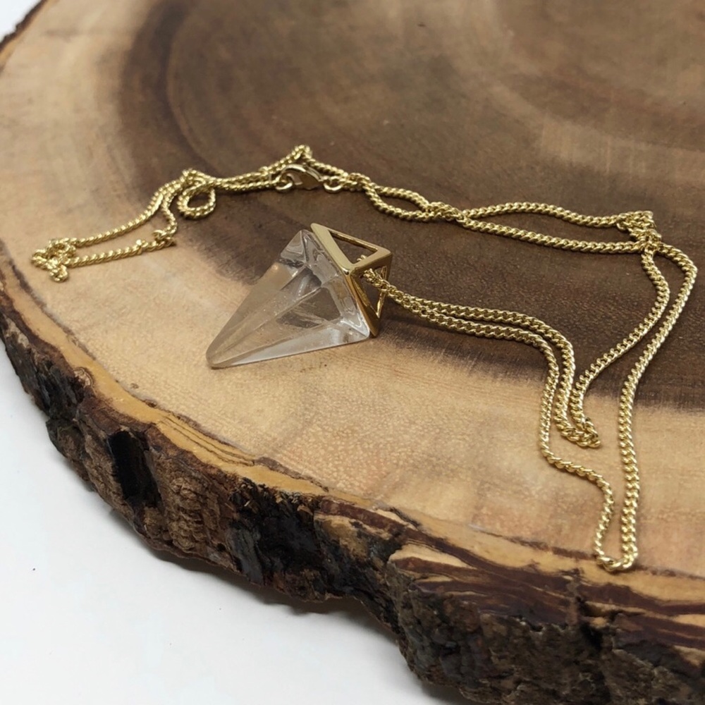 NWT Estrella & Luna Quartz Boho Pyramid Necklace - Picture 3 of 7